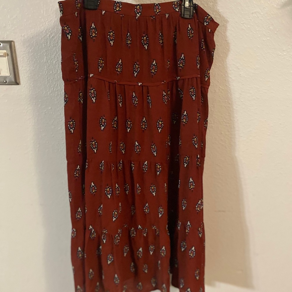 Loft layered peasant skirt